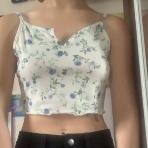 floral cropped tank